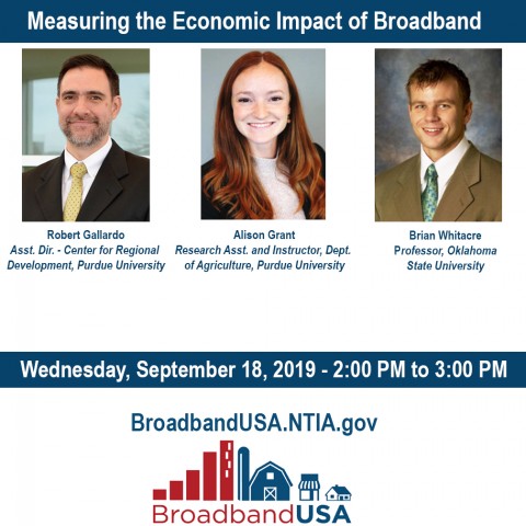 September 2019 Webinar: Measuring the Economic Impact of Broadband